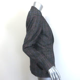 Veronica Beard Brock Dickey Jacket Dark Gray Checked Wool-Blend Size 10 NEW