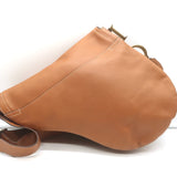 Vintage Christian Dior Baudrier Large Crossbody Saddle Bag Brown Leather