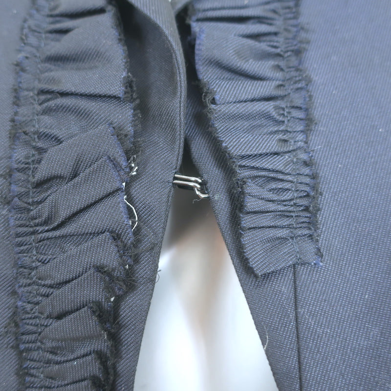 Jil Sander Ruffle-Trimmed Vest Navy Cotton-Wool Size 36