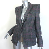 Veronica Beard Brock Dickey Jacket Dark Gray Checked Wool-Blend Size 10 NEW