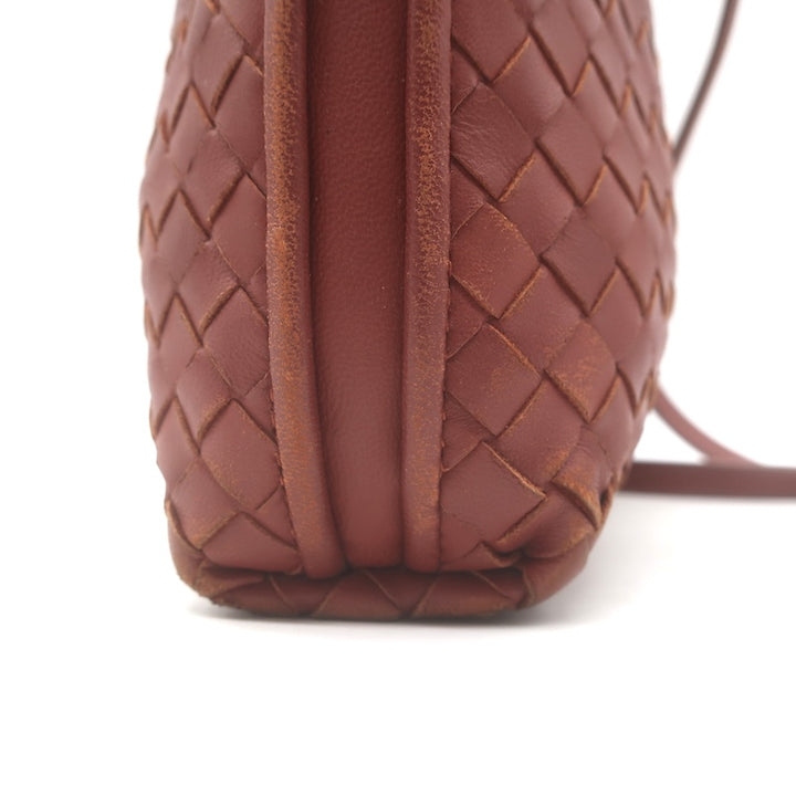 Bottega Veneta Nodini Crossbody Bag Rust Intrecciato Leather