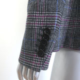 Veronica Beard Brock Dickey Jacket Dark Gray Checked Wool-Blend Size 10 NEW