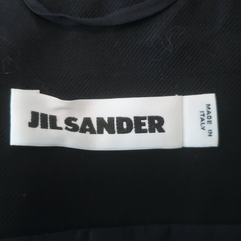 Jil Sander Ruffle-Trimmed Vest Navy Cotton-Wool Size 36