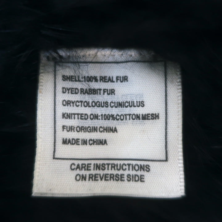 June Rabbit Fur Long Vest Black Size Small