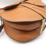 Vintage Christian Dior Baudrier Large Crossbody Saddle Bag Brown Leather