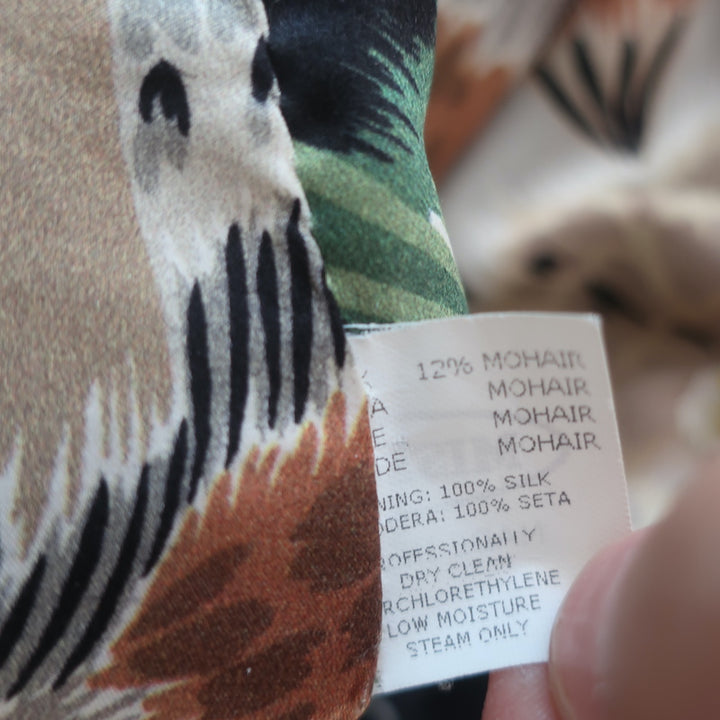 Missoni Double Breasted Jacket Blue/Cream Zig Zag Knit Size Medium
