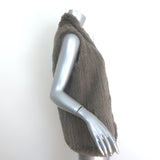 June Rabbit Fur Long Vest Gray Size Medium