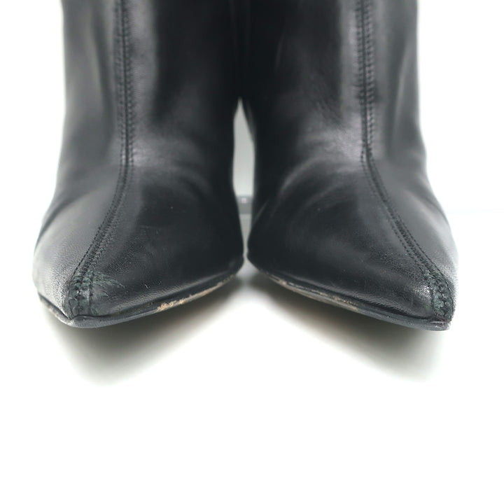 Giuseppe Zanotti Pointed Toe Mid-Calf Boots Black Leather Size 8.5