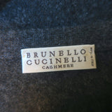 Brunello Cucinelli Cashmere Front-Pocket V-Neck Sweater Charcoal Size Small