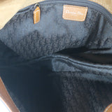 Vintage Christian Dior Baudrier Large Crossbody Saddle Bag Brown Leather