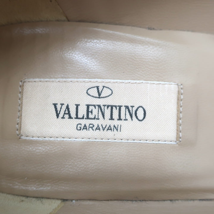 Valentino Rockstud Pointed Toe Pumps Nude Patent Leather Size 40