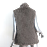 June Rabbit Fur Long Vest Gray Size Medium