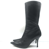 Giuseppe Zanotti Pointed Toe Mid-Calf Boots Black Leather Size 8.5