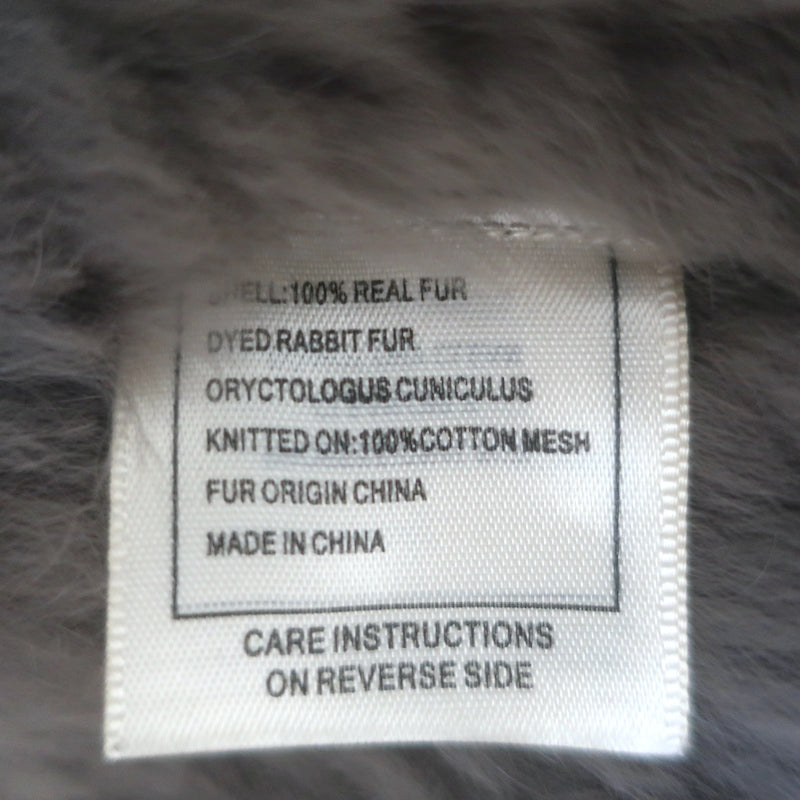 June Rabbit Fur Long Vest Gray Size Medium