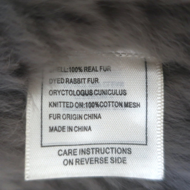 June Rabbit Fur Long Vest Gray Size Medium