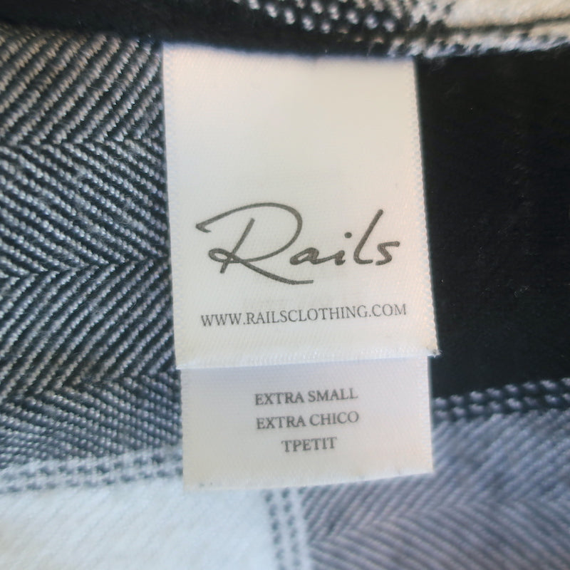 Rails Hunter Plaid Button Down Shirt White/Black Size Extra Small