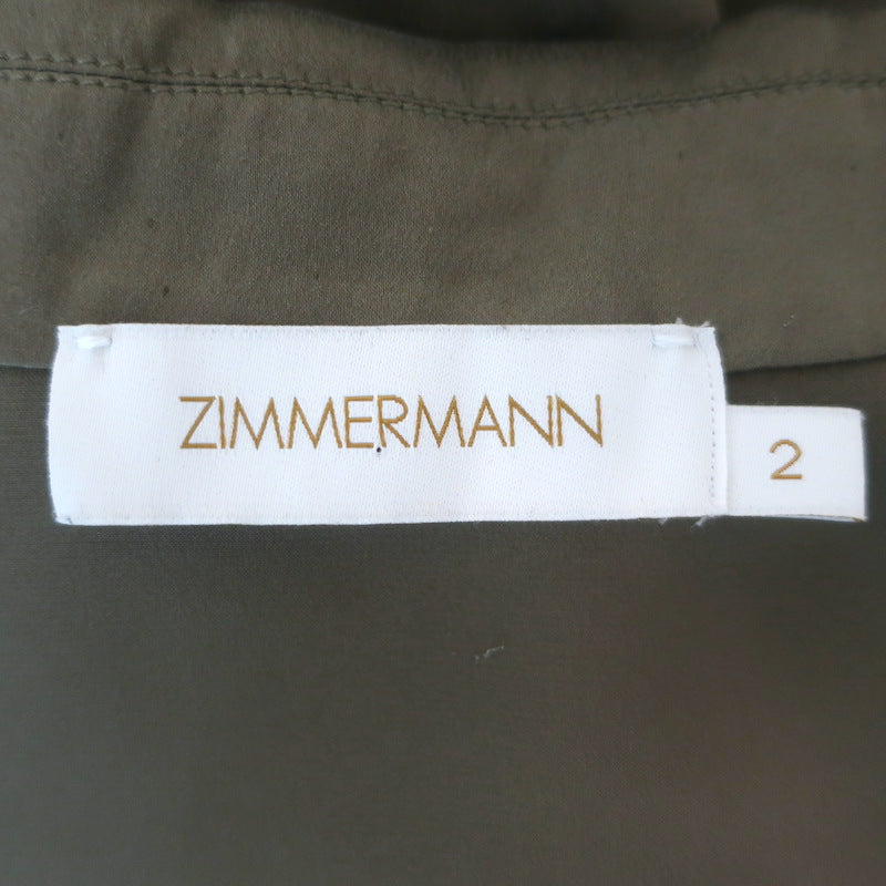 Zimmermann Silk Wrap Mini Dress Olive Charmeuse Size 2
