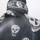 Alexander McQueen Classic Skull Scarf Black Silk Chiffon