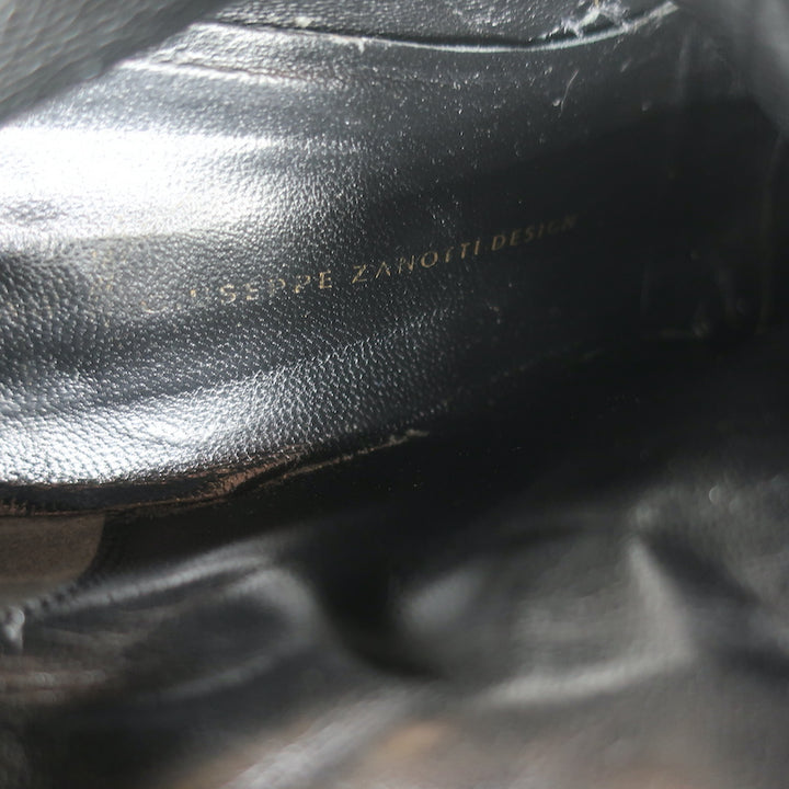 Giuseppe Zanotti Pointed Toe Mid-Calf Boots Black Leather Size 8.5