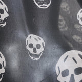 Alexander McQueen Classic Skull Scarf Black Silk Chiffon