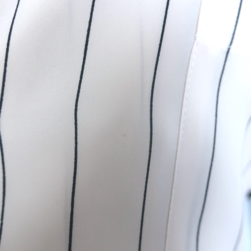 FRAME Pajama Shirt White &amp; Navy Pinstripe Silk Size Medium Short Sleeve Top