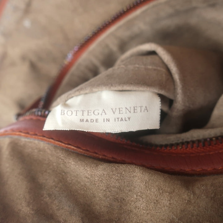 Bottega Veneta Nodini Crossbody Bag Rust Intrecciato Leather