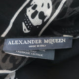 Alexander McQueen Classic Skull Scarf Black Silk Chiffon