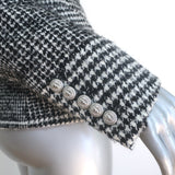 Balmain Houndstooth Tweed Double Breasted Blazer Black/White Size 38