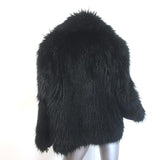 Dries Van Noten Faux Fur Coat Black Size Large