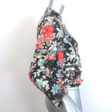 Celine Floral Print Leather Biker Jacket Multicolor Size 40