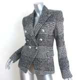 Balmain Houndstooth Tweed Double Breasted Blazer Black/White Size 38