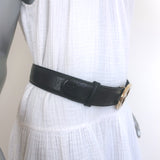 Gucci Blondie GG Belt Black Guccissima Embossed Leather Size 85 US 34