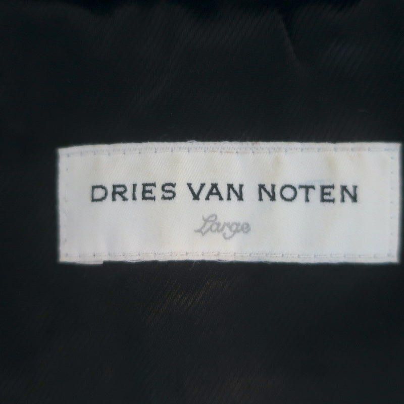 Dries Van Noten Faux Fur Coat Black Size Large