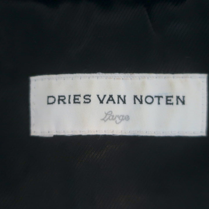 Dries Van Noten Faux Fur Coat Black Size Large