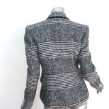 Balmain Houndstooth Tweed Double Breasted Blazer Black/White Size 38