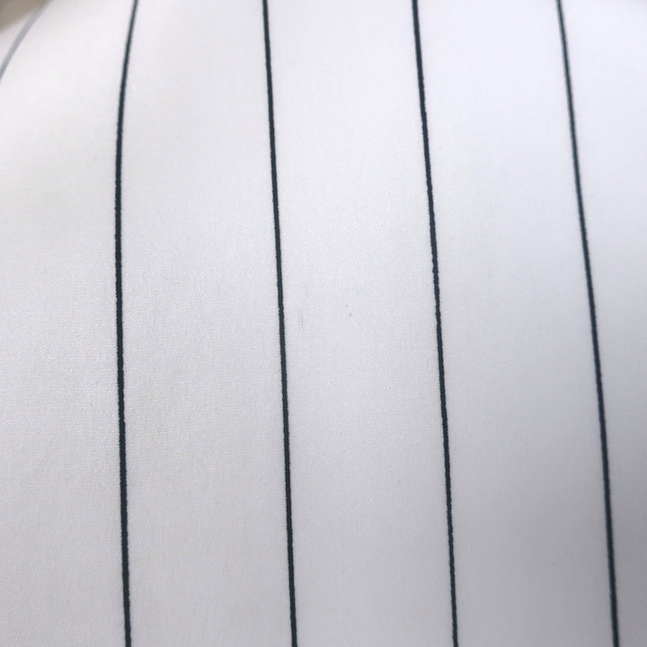 FRAME Pajama Shirt White &amp; Navy Pinstripe Silk Size Medium Short Sleeve Top
