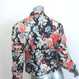 Celine Floral Print Leather Biker Jacket Multicolor Size 40