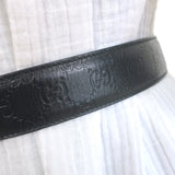 Gucci Blondie GG Belt Black Guccissima Embossed Leather Size 85 US 34