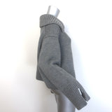 Khaite Evi Oversized Collared Cashmere Sweater Gray Size Extra Small