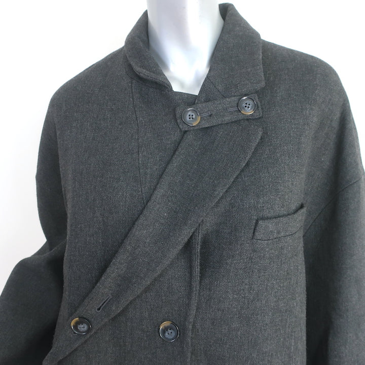 Tibi Car Coat Dark Heather Gray Wool-Blend Size Medium Oversize Jacket