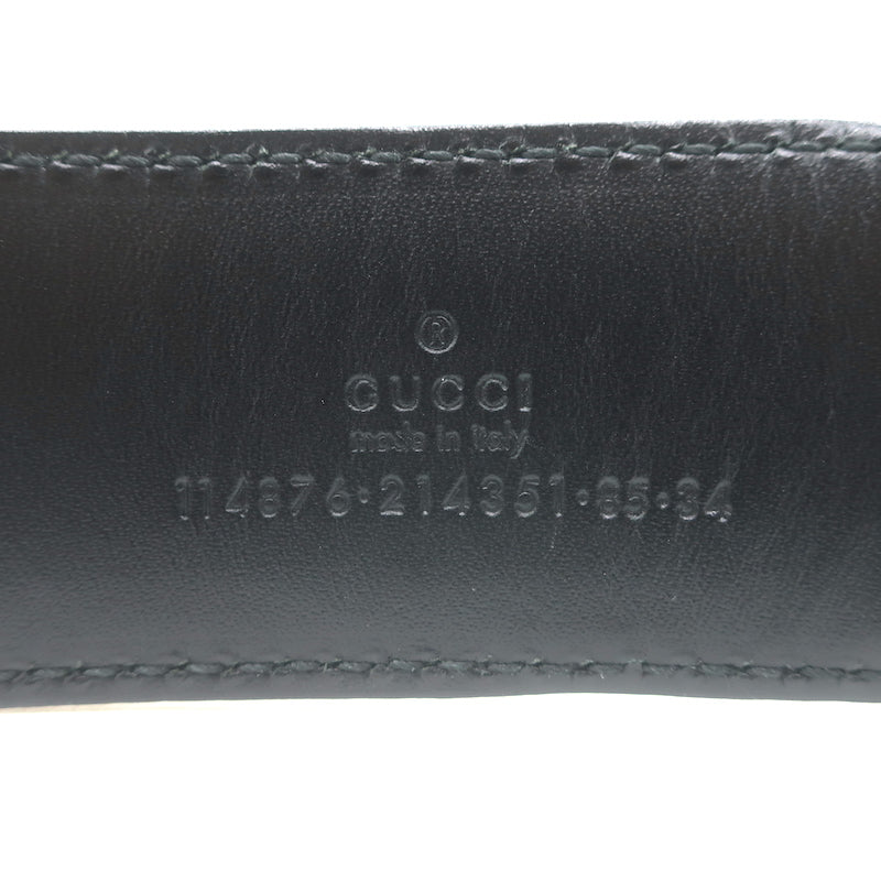 Gucci Blondie GG Belt Black Guccissima Embossed Leather Size 85 US 34