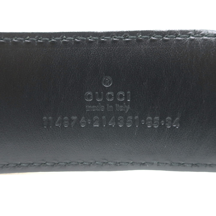 Gucci Blondie GG Belt Black Guccissima Embossed Leather Size 85 US 34