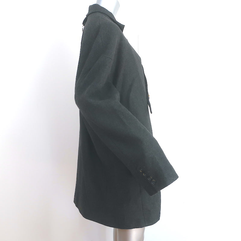 Tibi Car Coat Dark Heather Gray Wool-Blend Size Medium Oversize Jacket