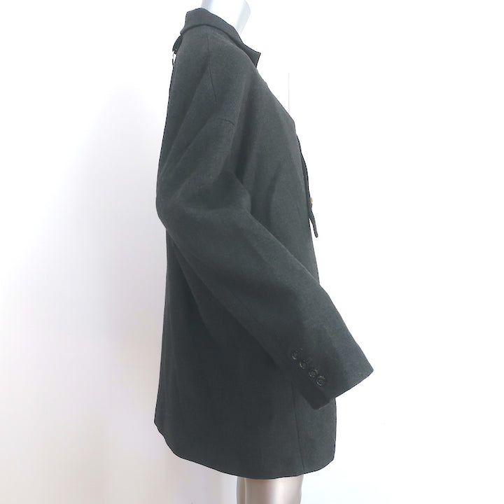 Tibi Car Coat Dark Heather Gray Wool-Blend Size Medium Oversize Jacket