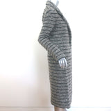 Isabel Marant Etoile Ifea Striped Coat Gray Wool-Blend Size 38 One-Button Jacket