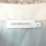 Zimmermann Lurex Polka Dot Mini Wrap Dress Ecru/Gold Crinkled Chiffon Size 0