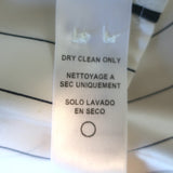 FRAME Pajama Shirt White & Navy Pinstripe Silk Size Medium Short Sleeve Top