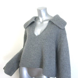 Khaite Evi Oversized Collared Cashmere Sweater Gray Size Extra Small