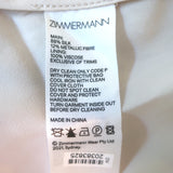 Zimmermann Lurex Polka Dot Mini Wrap Dress Ecru/Gold Crinkled Chiffon Size 0