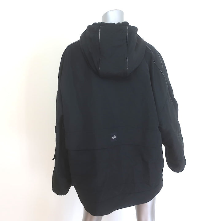 Alo Yoga Legion Oversized Reversible Hooded Jacket Black Size Small
